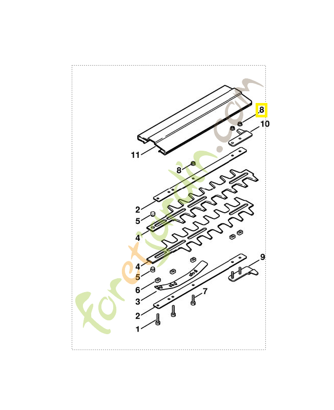 Ecrou six pans m5-12 9220-263-0702. Pièce de rechange Sithl / Vick