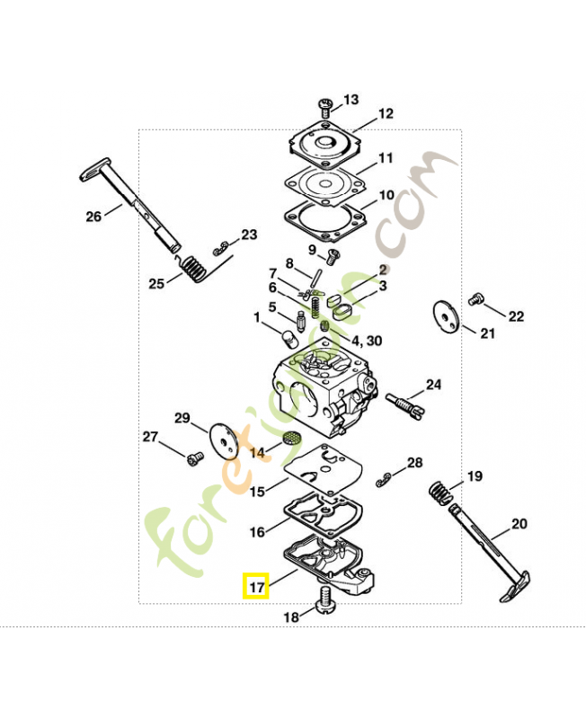 Couvercle carburateur 4128-121-0800. Pièce de rechange Sithl / Vicking