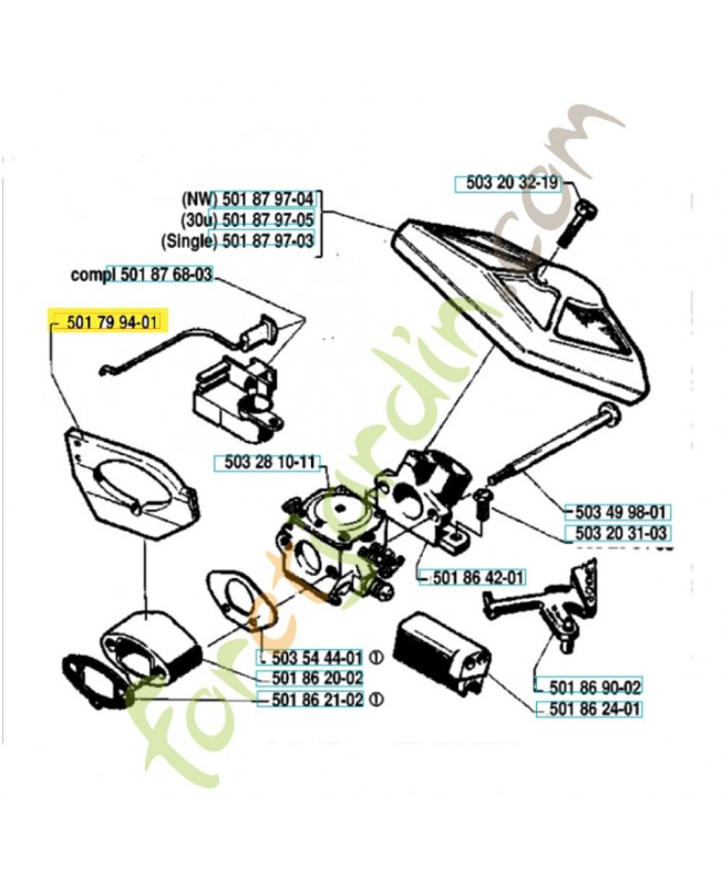 Plaque d'etancheite 501799401. Pièce de rechange Husqvarna