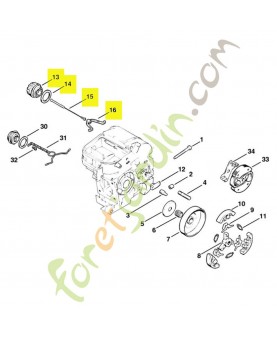 Bouchon réservoir complet 0000-350-0510. Pièce détachée Stihl / Vicking