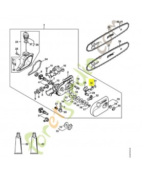Coulisse de tension 1123-640-1900. Pièce détachée Stihl / Vicking