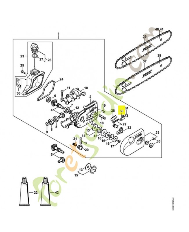 Coulisse de tension 1123-640-1900. Pièce détachée Stihl / Vicking