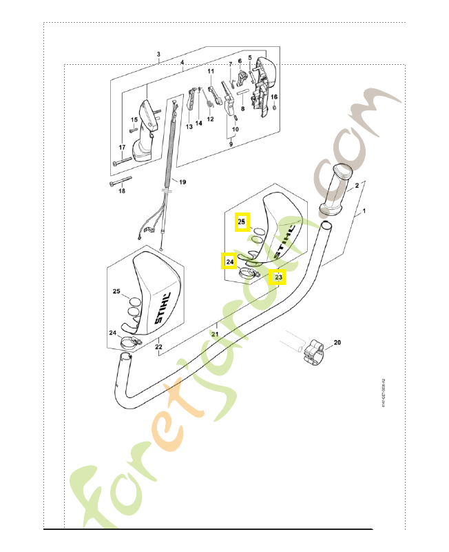 Protège-main 4147-790-9101. Pièce détachée Stihl / Vicking