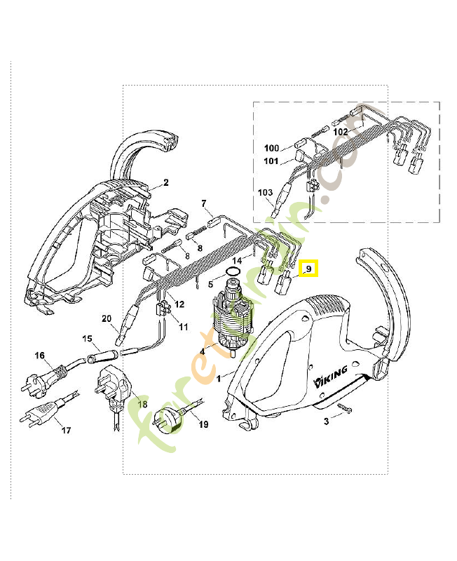 Commutateur m/a 6010-435-0305. Pièce de rechange Sithl / Vicking