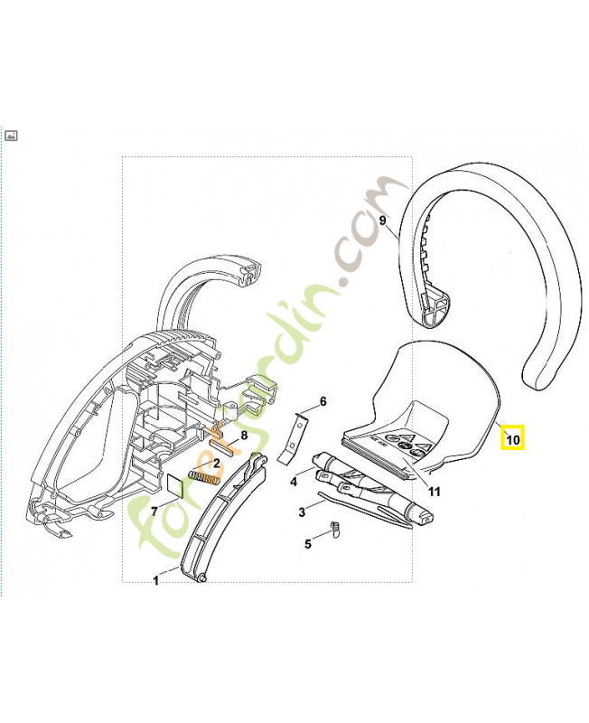 Protège-main  6010-791-0605. Pièce de rechange Sithl / Vicking