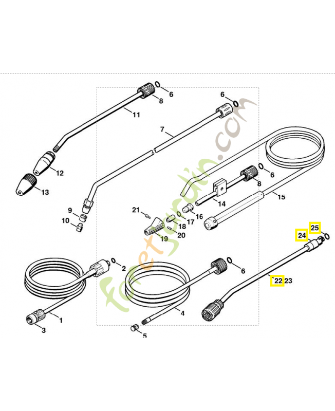Lance turbo buse 4900-500-1634. Pièce de rechange Sithl / Vicking