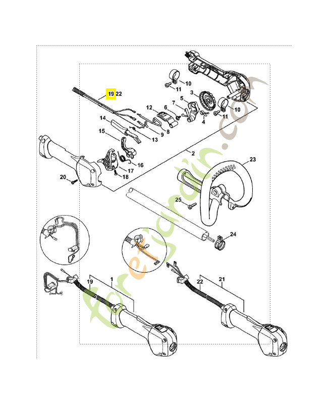 Câble de commande des gaz 4149-180-1105. Pièce détachée Stihl / Vicking