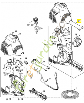 Capot moteur supérieur 4144-080-1610. Pièce de rechange Sithl / Vicking