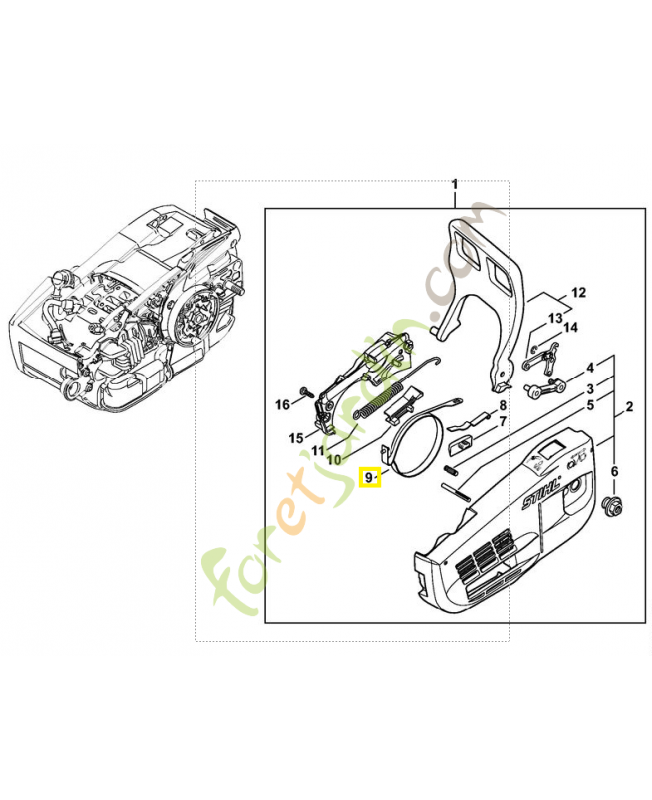 Collier de frein 1145-160-5400. Pièce détachée Stihl / Vicking 
