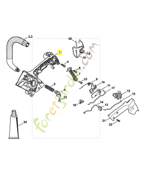 Carter de poignée nu 1145-790-1014. Pièce détachée Stihl / Vicking
