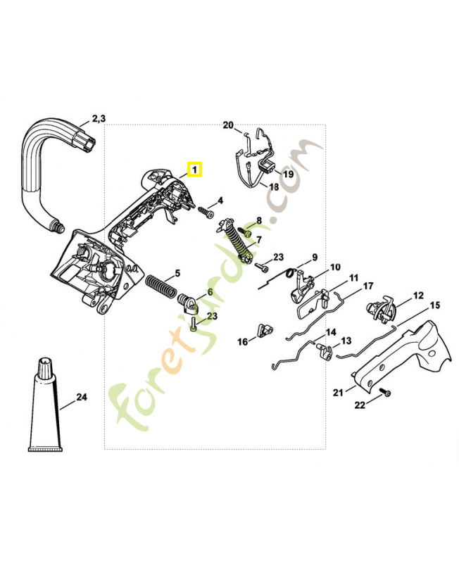 Carter de poignée nu 1145-790-1014. Pièce détachée Stihl / Vicking 