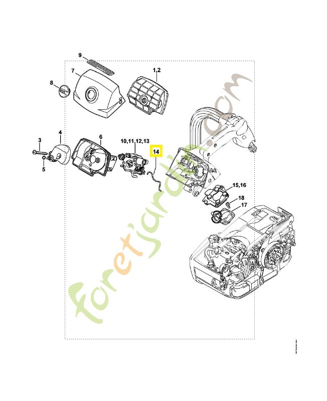 Tringle des gaz 1145-182-1504. Pièce de rechange Sithl / Vicking