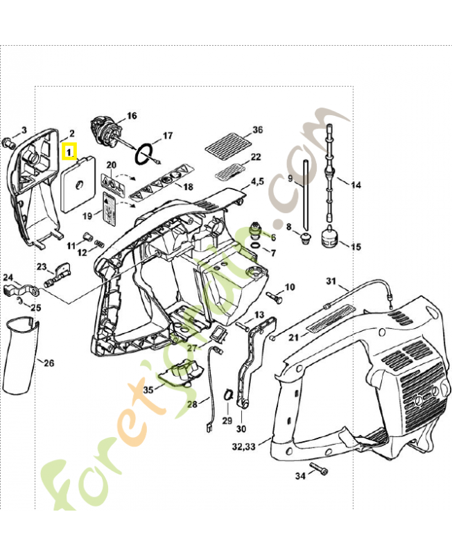 Filtre a air 4314-124-2800. Pièce de rechange Sithl / Vicking