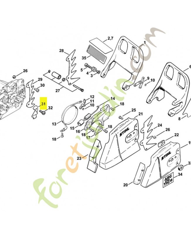 Arret de chaine 1122-656-7700. Pièce détachée Stihl  Arret de chaine 1122-656-7700. Pièce détachée Stihl