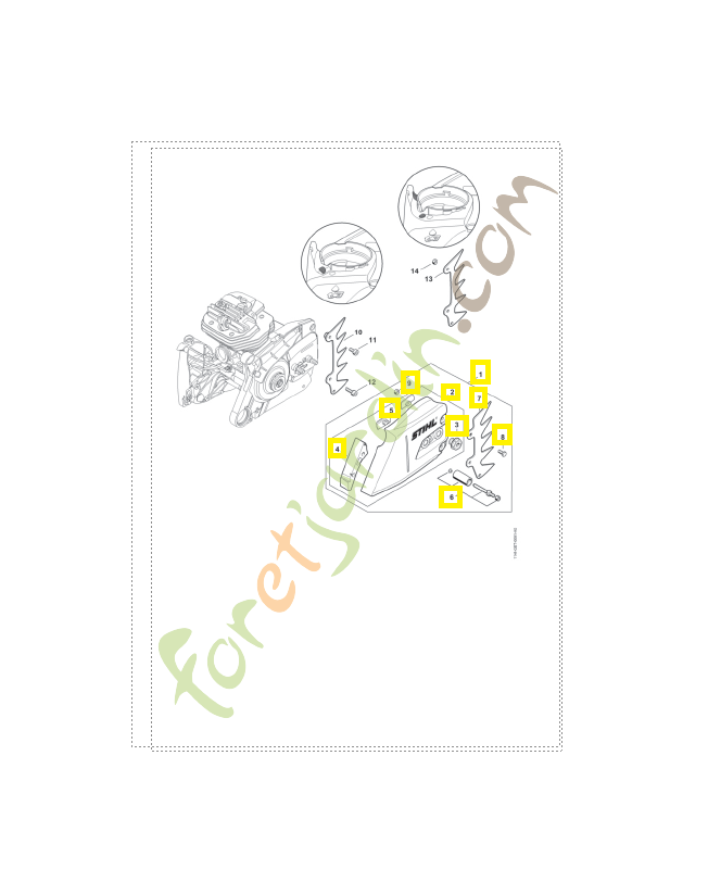 Carter découpeuse avec capot protecteur 4864-690-0205. Pièce détachée Stihl / Vicking