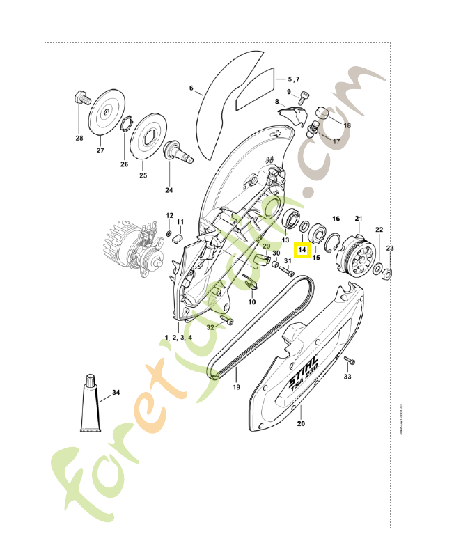 Anneau 4864-961-1200. Pièce de rechange Sithl / Vicking