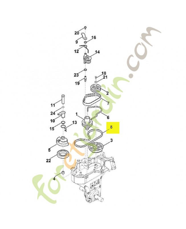 Courroie trapezoidale 6241-711-5010. Pièce de rechange Sithl 
