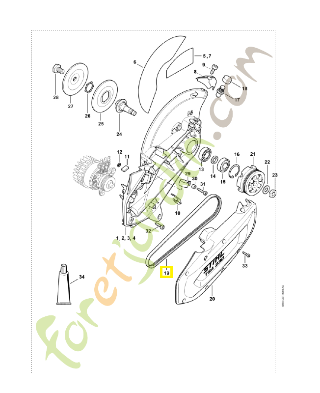 Courroie poly-v 3p j541 lb 4864-690-0900. Pièce détachée Stihl / Vicking