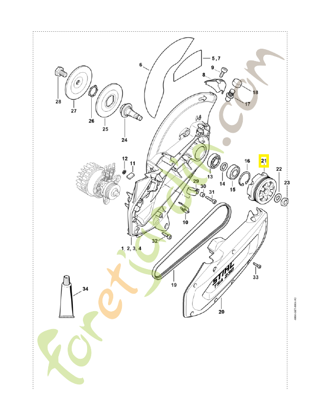 Poulie a courroie 4864-764-8500. Pièce de rechange Sithl / Vicking