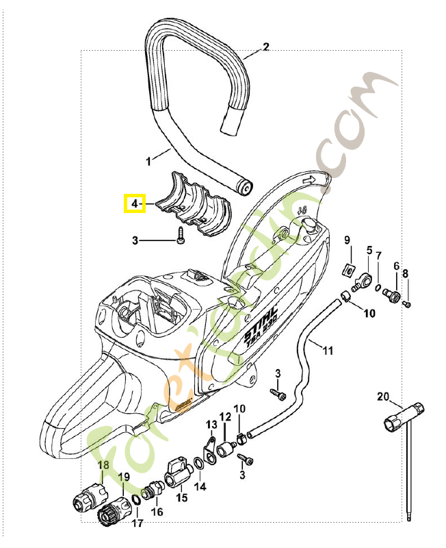 Plaque de guidage 4864-692-7600. Pièce de rechange Sithl / Vicking