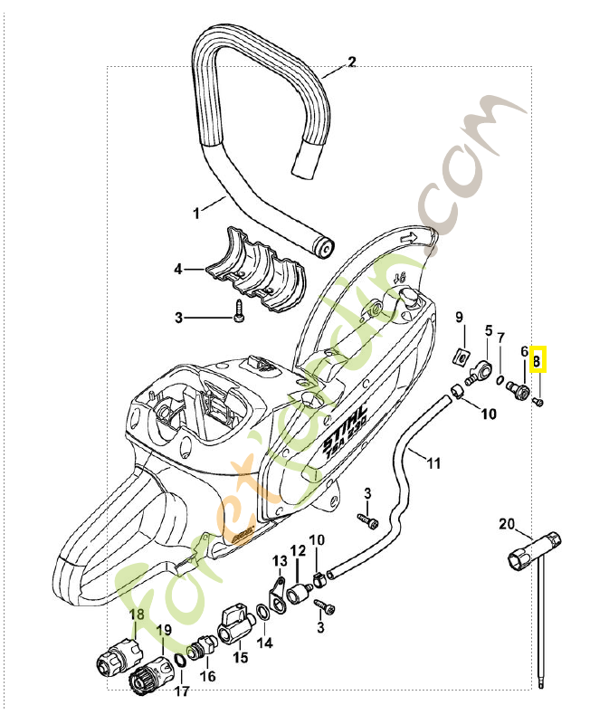 Vis cylindrique m4x8 9041-216-0630. Pièce détachée Stihl / Vicking
