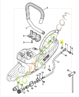 Ecrou quatre pans 4224-708-8300. Pièce de rechange Sithl / Vicking