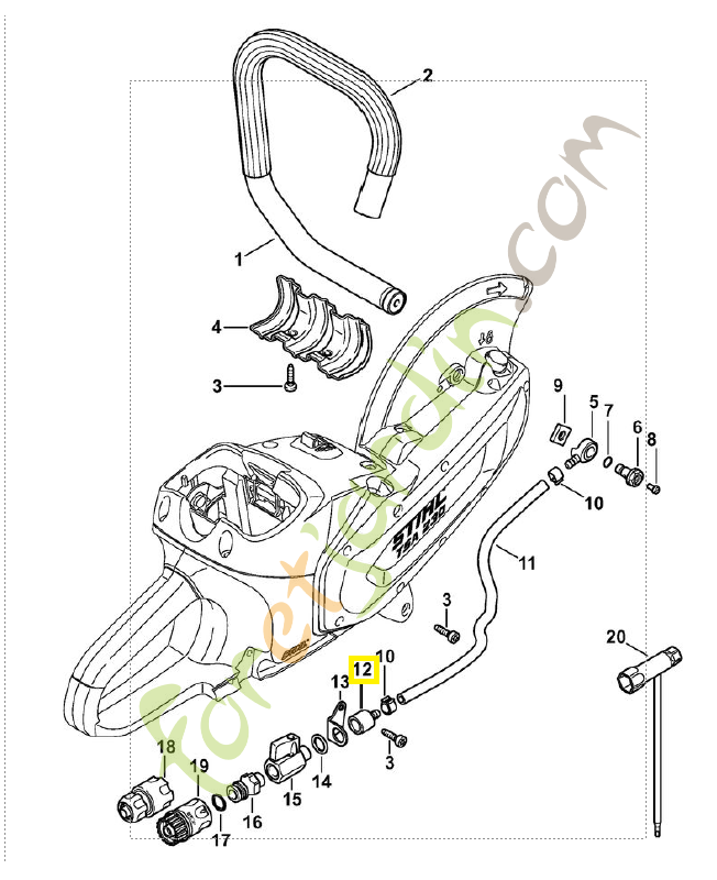 Raccord 4238-677-8200. Pièce de rechange Sithl / Vicking
