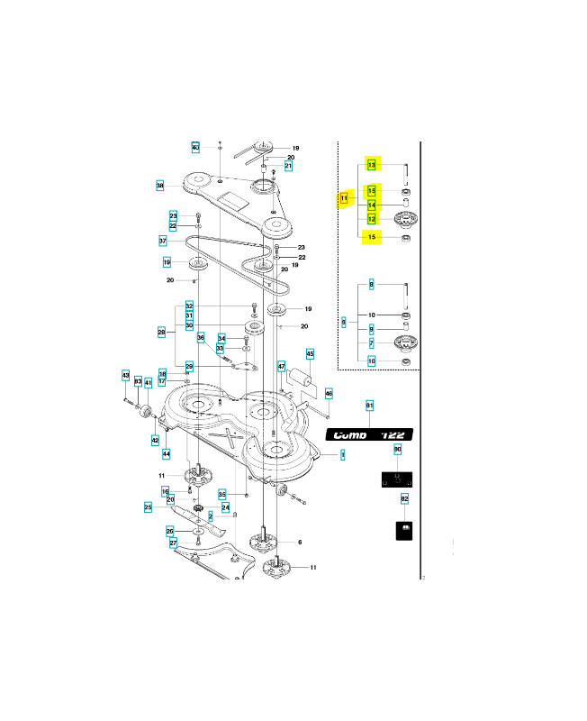 Palier de lame complet