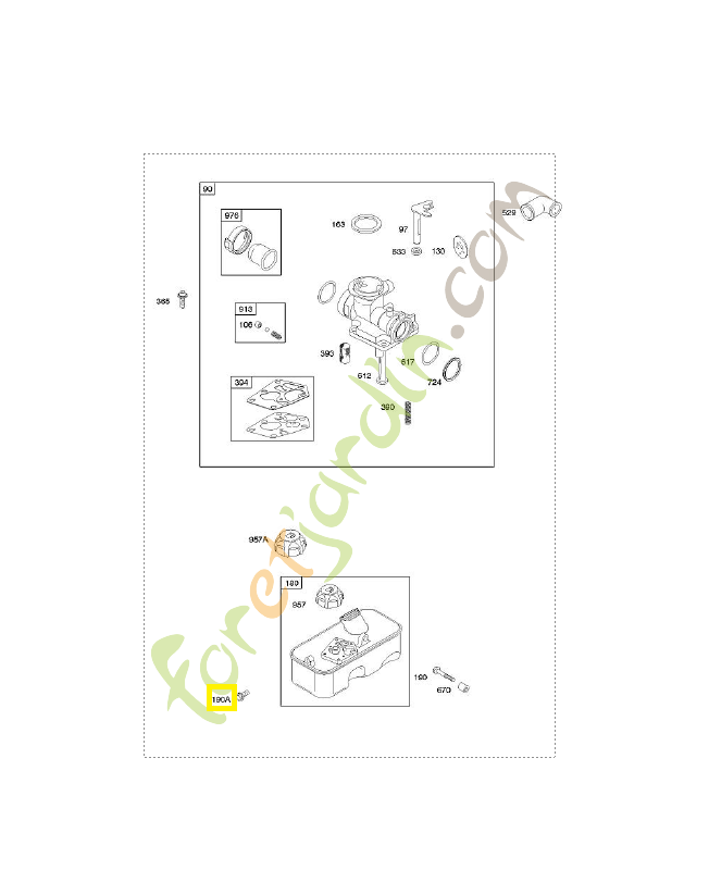 697551 Vis 0003-000-0703. Pièce de rechange pour moteur thermique Briggs et Straton