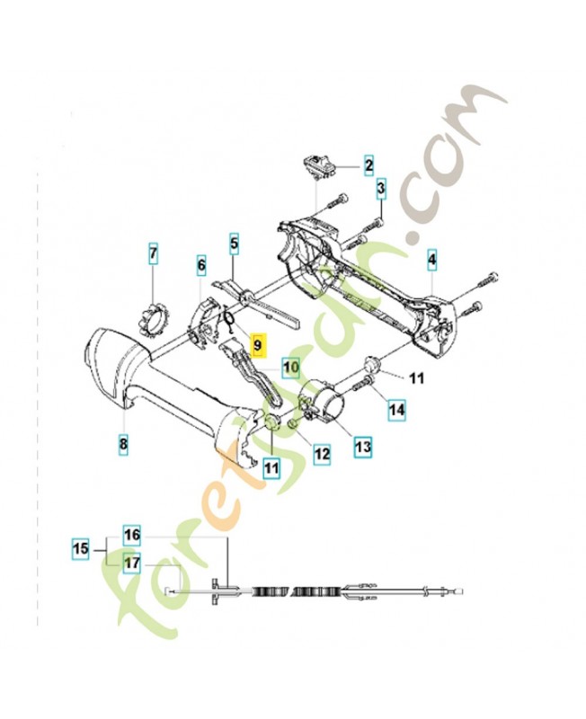 Ressort de rappel 544100801. Pièce de rechange Husqvarna