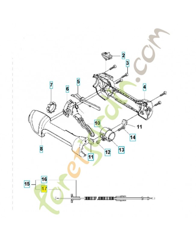 Câble d'accélérateur 578867801. Pièce de rechange Husqvarna