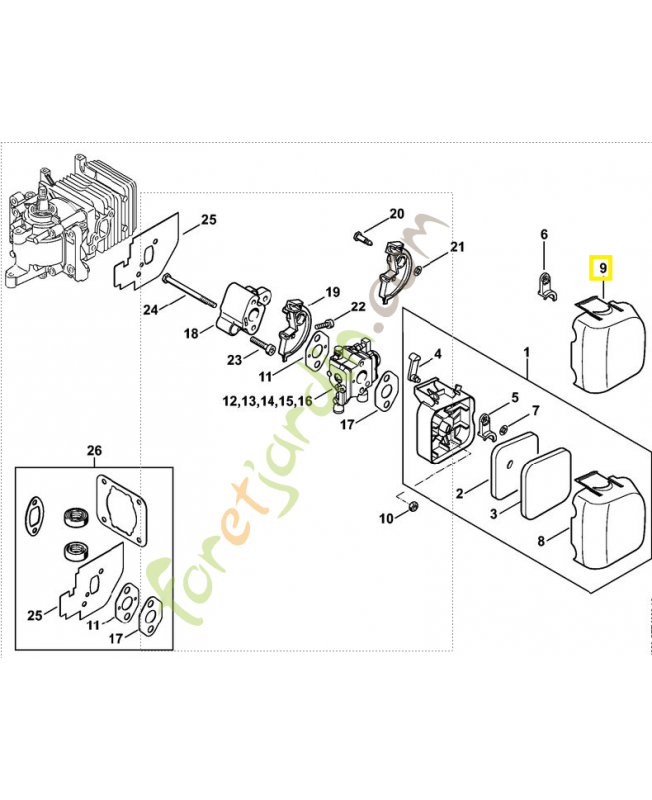 Couvercle du filtre 4228-141-0500. Pièce de rechange Sithl / Vicking