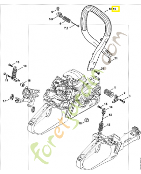 Poignée tubulaire 1143-791-1706. Pièce détachée Stihl / Vicking