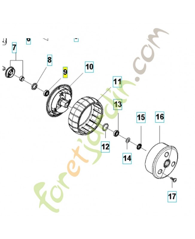 Roulement roue avant Husqvarna ref. 580605101
