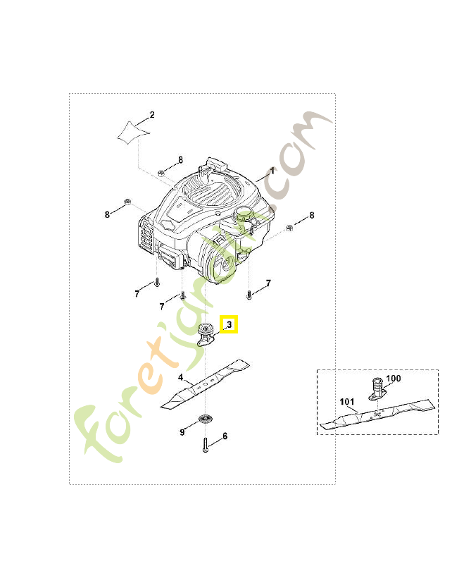 Support de lame 0000-702-5000 stihl