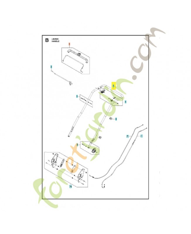 Kit poignée 598721901. Pièce détachée Husqvarna