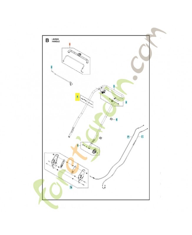 Kit de poignée 598825601. Pièce détachée Husqvarna