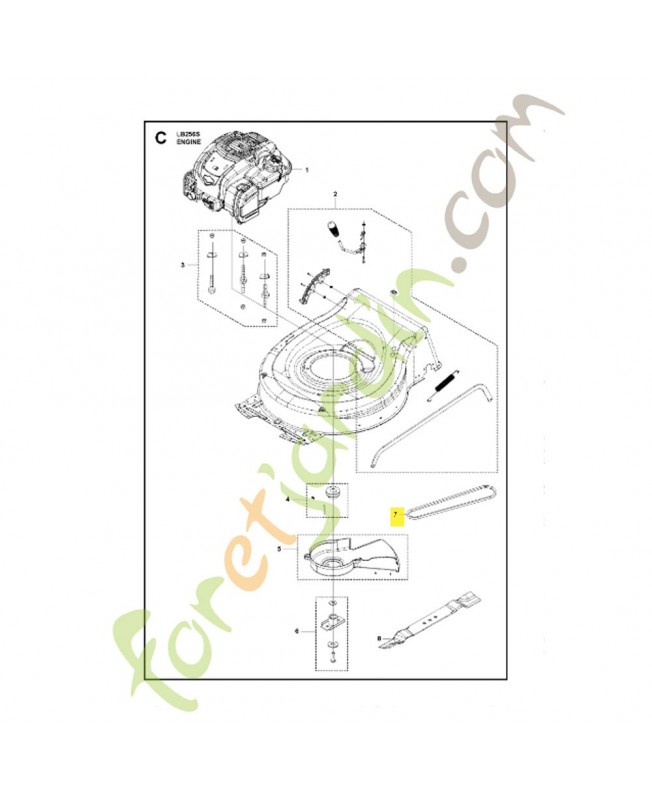 Courroie 598860901. Pièce détachée Husqvarna