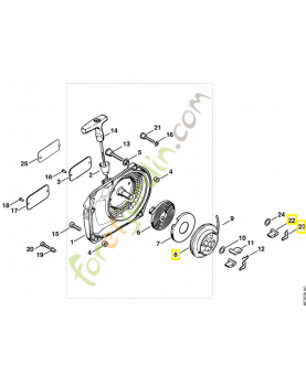 Jeu pièces poulie/cliquet 1125-007-1025 . Pièce de rechange Sithl / Vicking