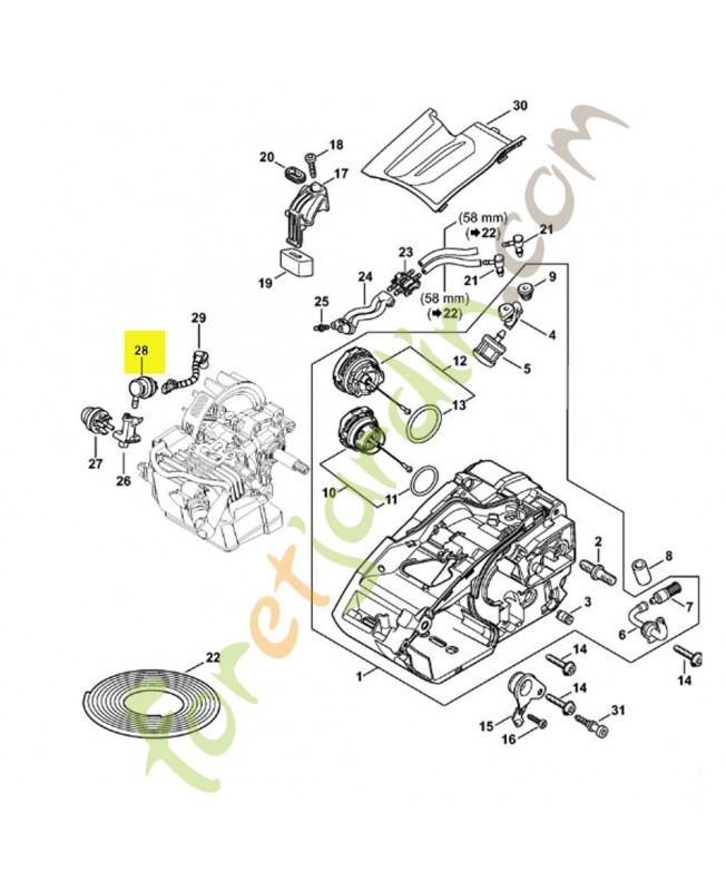 Aération du réservoir 0000-350-5802. Pièce détachée Stihl / Vicking