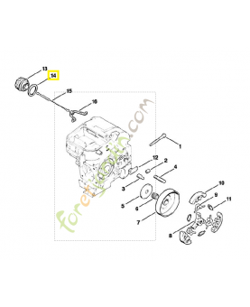 Joint du bouchon de réservoir d'huile Réf 0000-359-1210 Stihl pour 010 et 011