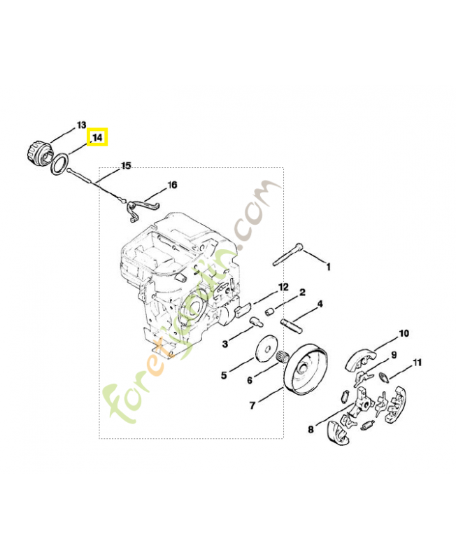 Joint du bouchon de réservoir d'huile Réf 0000-359-1210 Stihl pour 010 et 011