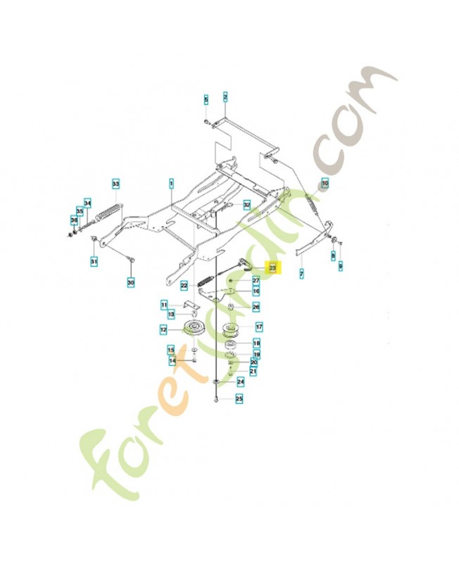 poignée complète 504622102. Pièce de rechange Husqvarna