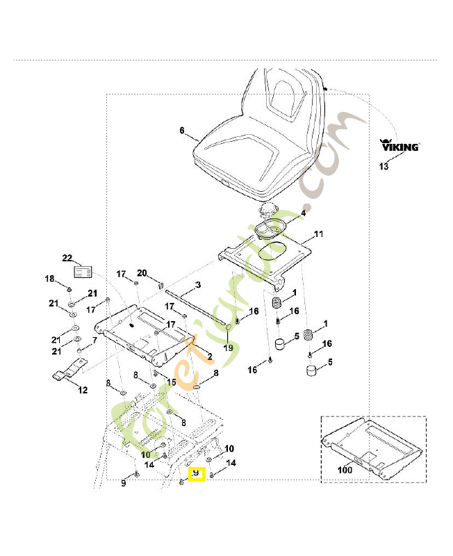 Pièce de guidage 6170-763-2210. Pièce de rechange Sithl / Vicking