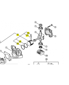 Piston complet d.33 mm 4242-030-2004. Pièce de rechange Sithl / Vicking