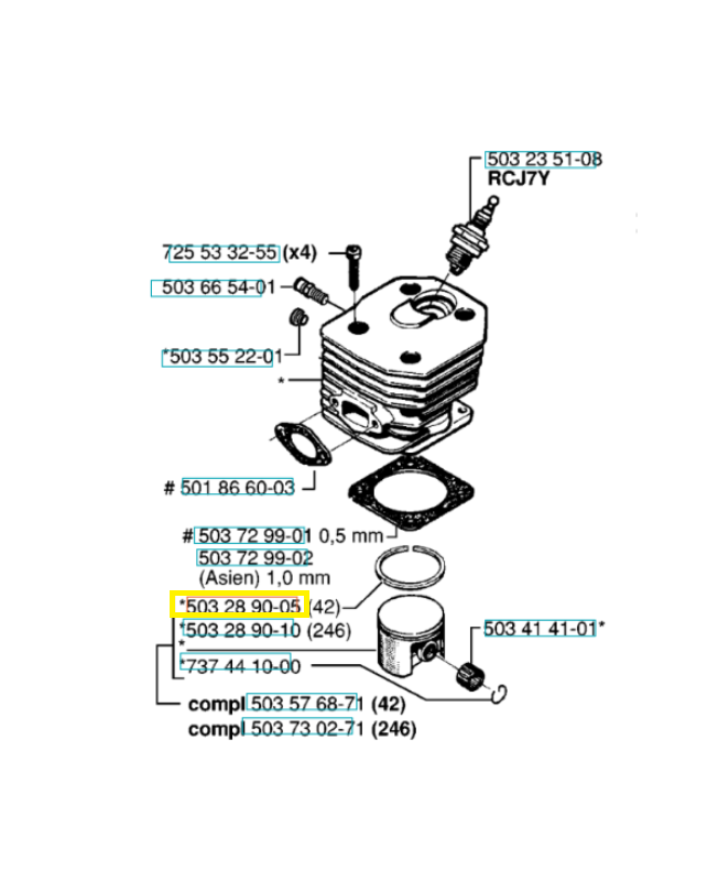 Segment  référence 503289005 husqvarna
