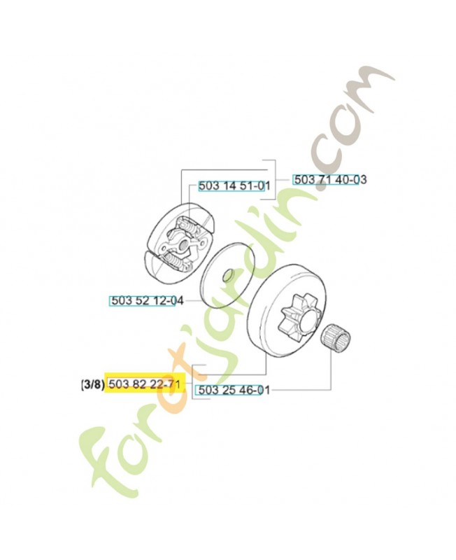 Cloche d embrayage 503822271. Pièce de rechange Husqvarna