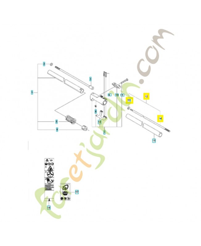 Arbre moteur 581500401. Pièce de rechange Husqvarna