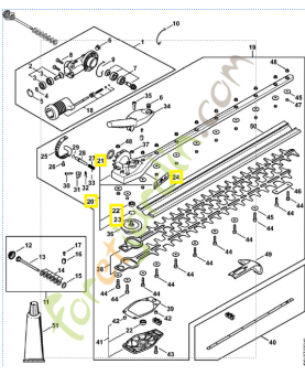 Carter du réducteur (130°. 145°. 600 mm) . Pièce détachée Stihl / Vicking