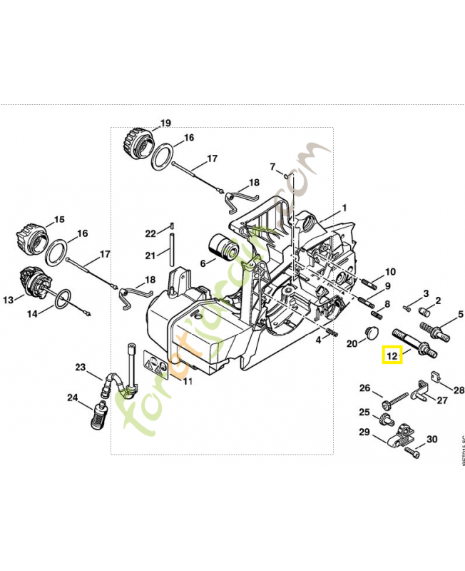 Vis d'assemblage a embase 1127-664-2405. Pièce détachée Stihl / Vicking